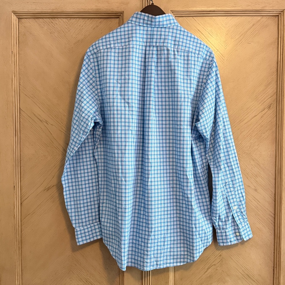Ralph Lauren Light Blue Plaid Button Down Shirt -L - Picture 2 of 3